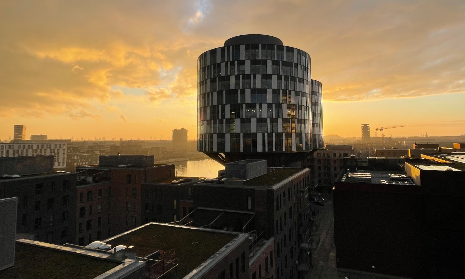 Portland-Towers Portland-Towers in Kopenhagen bei Sonnenuntergang